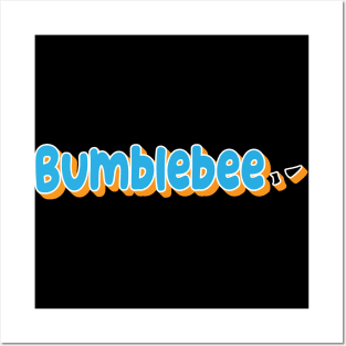 Bumblebee With Sting Blue Graphic Word Posters and Art